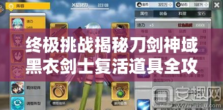 終極挑戰(zhàn)揭秘刀劍神域黑衣劍士復(fù)活道具全攻略：這些關(guān)鍵物品你收集齊了嗎？